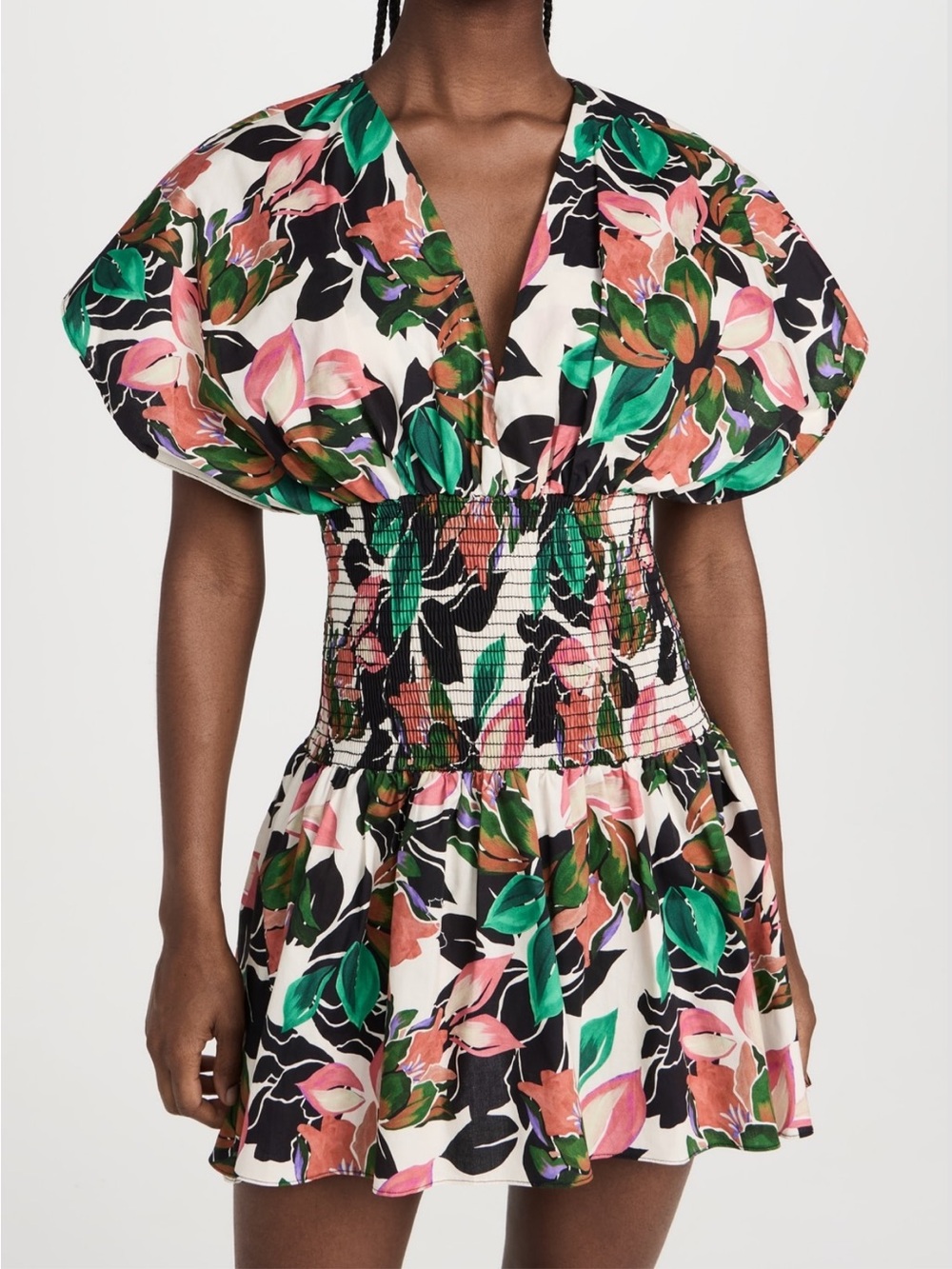 MISA Los Angeles Della Dress XS NWT Floral Smocked Mini Flutter Sleeve Boho